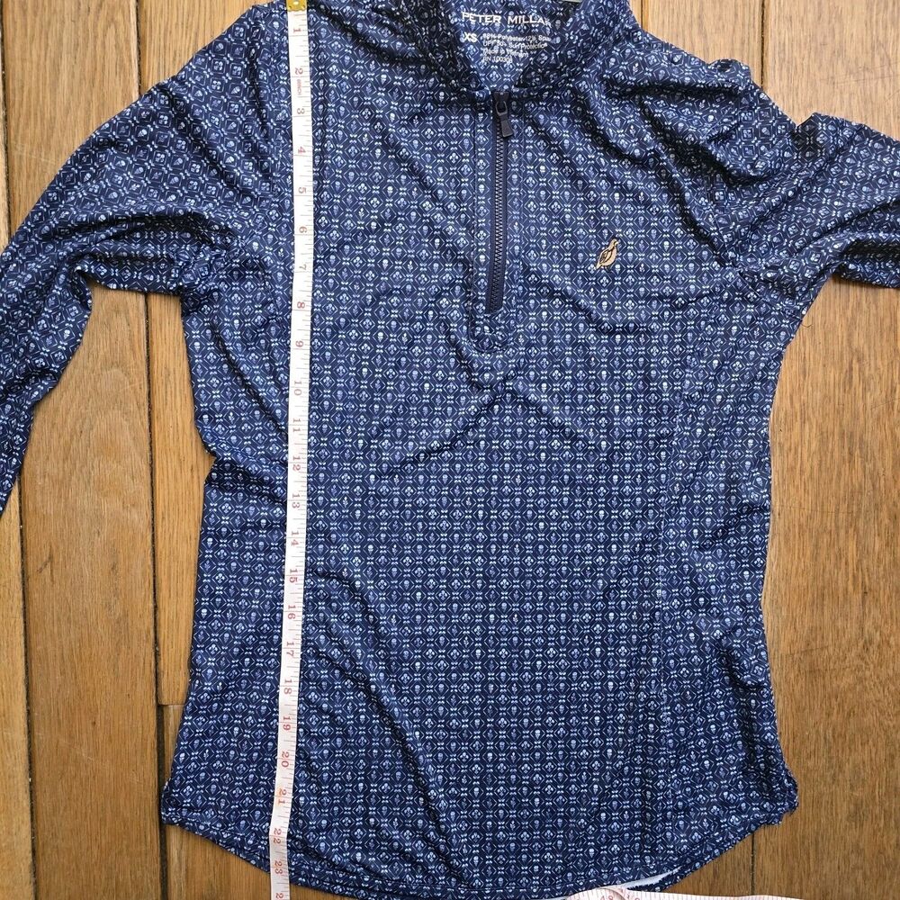 Peter Millar Women's XS Navy Back Nine Lightweight Long-Sleeve Zip Sun Shirt - Picture 12 of 13